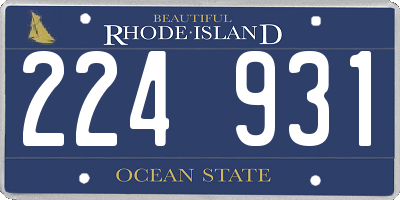 RI license plate 224931