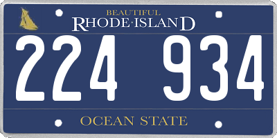 RI license plate 224934