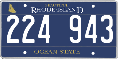 RI license plate 224943