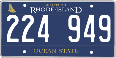 RI license plate 224949