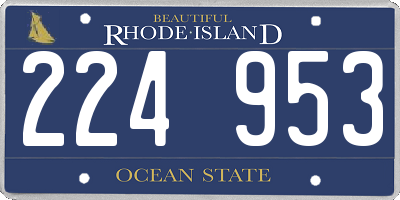 RI license plate 224953