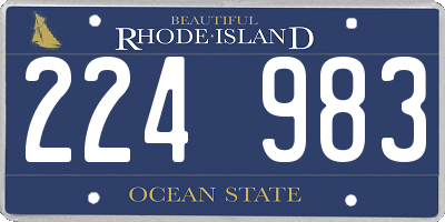 RI license plate 224983