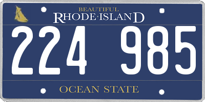 RI license plate 224985