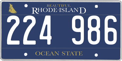 RI license plate 224986