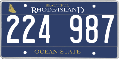 RI license plate 224987