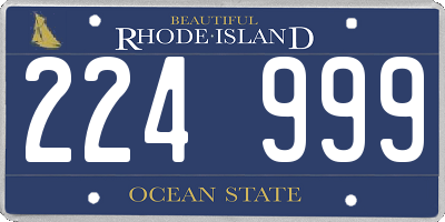 RI license plate 224999