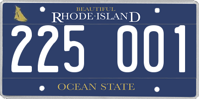 RI license plate 225001