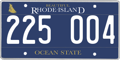 RI license plate 225004