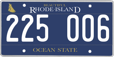 RI license plate 225006