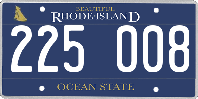 RI license plate 225008
