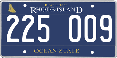 RI license plate 225009