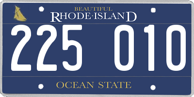 RI license plate 225010