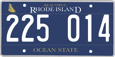 RI license plate 225014