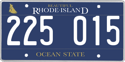 RI license plate 225015