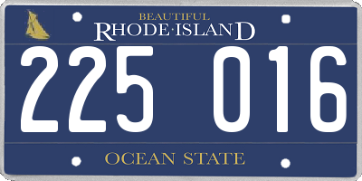 RI license plate 225016