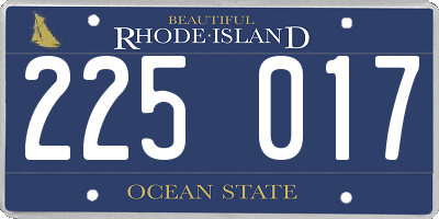 RI license plate 225017
