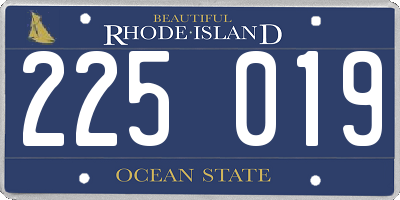RI license plate 225019