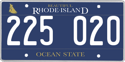 RI license plate 225020