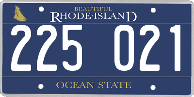 RI license plate 225021