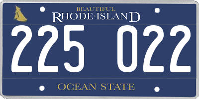 RI license plate 225022