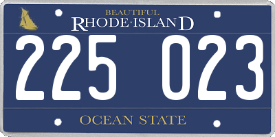 RI license plate 225023