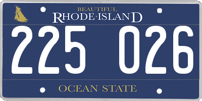 RI license plate 225026