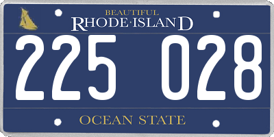 RI license plate 225028