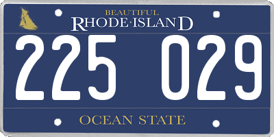 RI license plate 225029