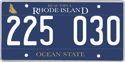 RI license plate 225030