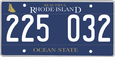 RI license plate 225032