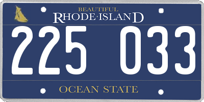 RI license plate 225033
