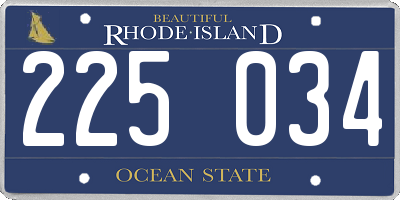 RI license plate 225034