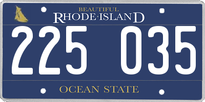 RI license plate 225035