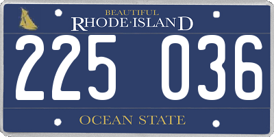 RI license plate 225036