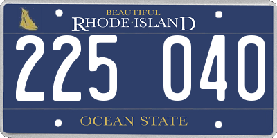 RI license plate 225040