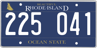 RI license plate 225041