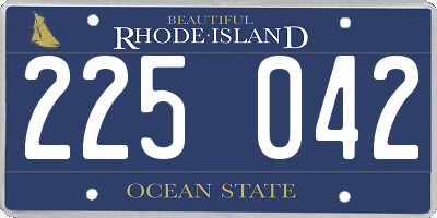 RI license plate 225042