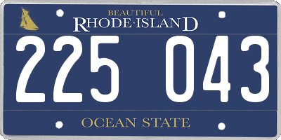 RI license plate 225043