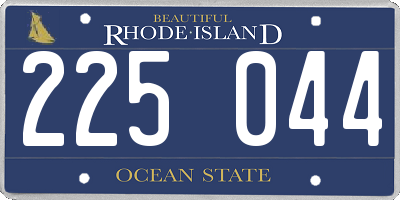 RI license plate 225044