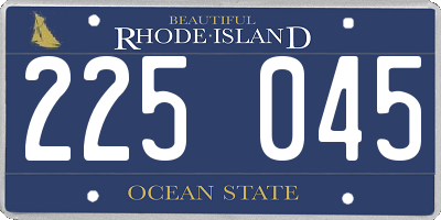 RI license plate 225045