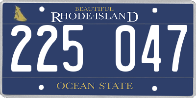 RI license plate 225047