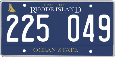 RI license plate 225049
