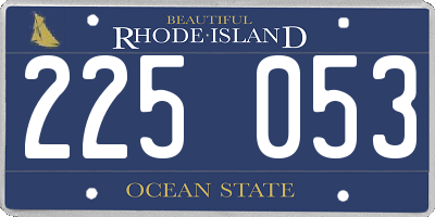 RI license plate 225053