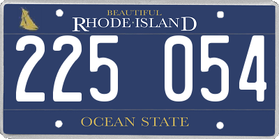 RI license plate 225054