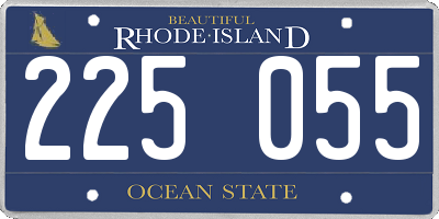 RI license plate 225055