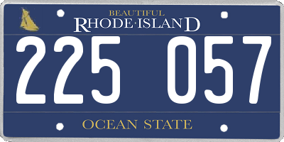 RI license plate 225057
