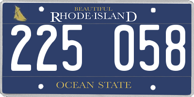 RI license plate 225058