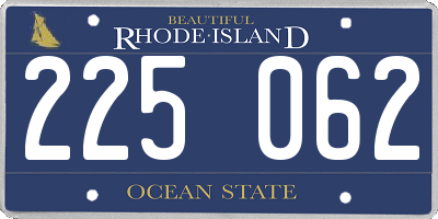 RI license plate 225062