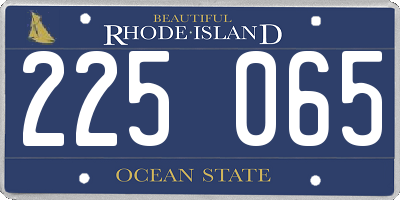 RI license plate 225065