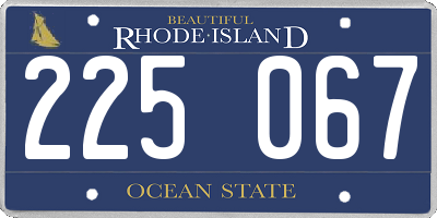 RI license plate 225067